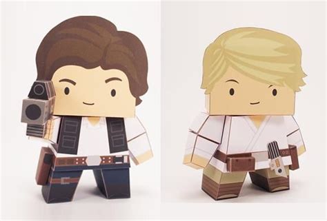 Star Wars Han Solo And Luke Skywalker Paper Toys By Cubefold Star