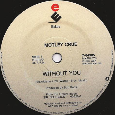 Motley Crue* - Without You (1989, Vinyl) | Discogs