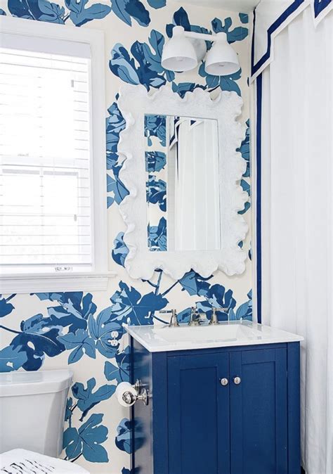 Blue Wallpaper In Bathroom Bathroom Design Bath Towels Luxury