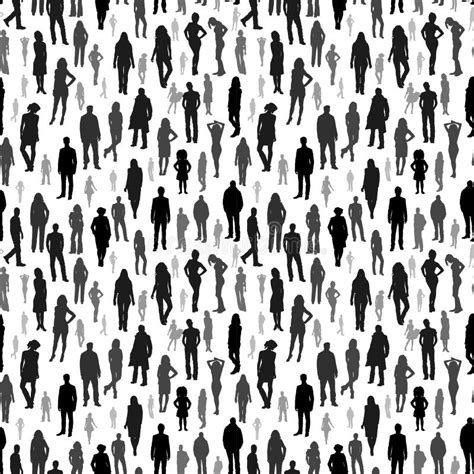 Large Group Of People Vector Seamless Pattern Stock Vector