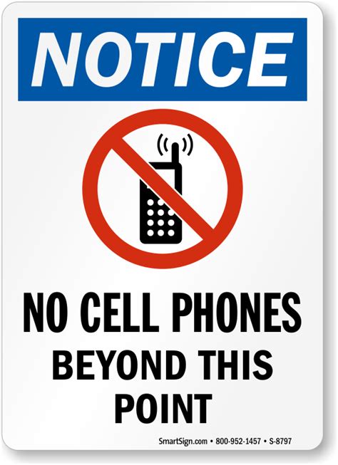 No Cell Phones Beyond This Point Sign Phone Prohibited