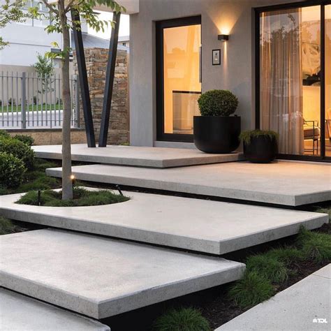 Modern Concrete Front Steps Design Ideas Schell Julia