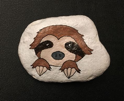 Sloth Painted Rock Rock Painting Art Rock Painting Designs Painted