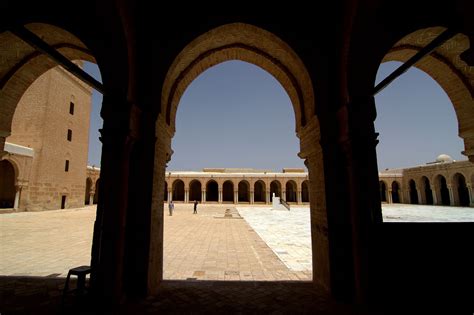 Kairouan Mosque Courtyard With Columns Great Mosque Of Kairouan