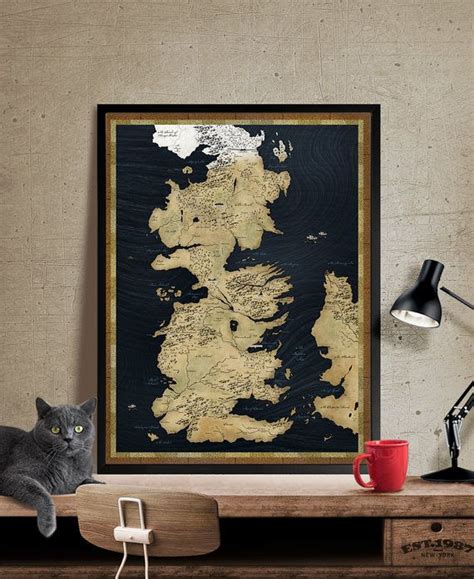 Game Of Thrones Map Westeros Map Large Map By Fineartcenter Game Of