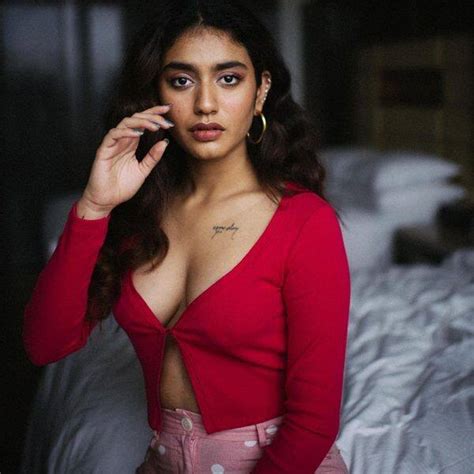 wink girl priya prakash varrier shares steamy bedroom pictures wearing a red hot top with