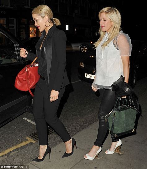Ellie Goulding Crashes Rita Ora And Calvin Harris Date Night As The Trio Head Out For Dinner