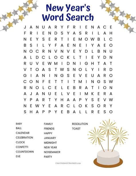 22 Joyous New Years Word Searches