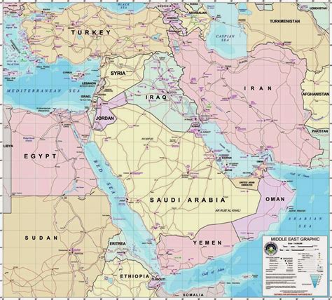 Middle East Political Map Free Printable Maps