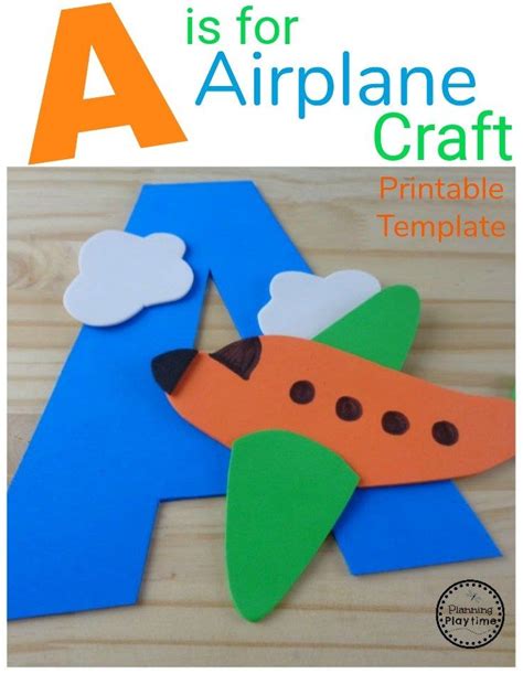 A Is For Airplane Craft Printable Template With The Letter A On It And