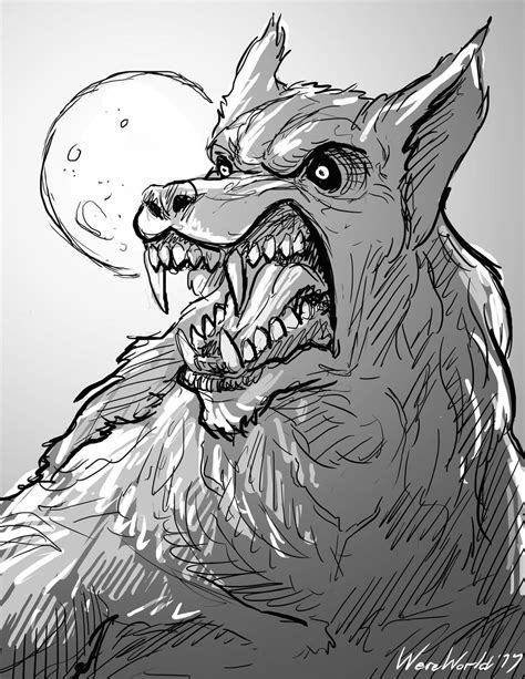 Werewolf Sketch By Were World On Deviantart