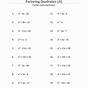 Factoring Quadratic Form Worksheet