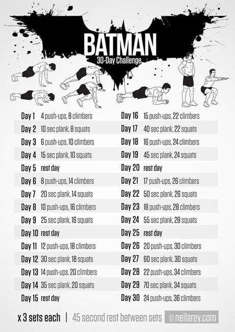 Batman Workout Challenge Superhero Workout Challenge Batman
