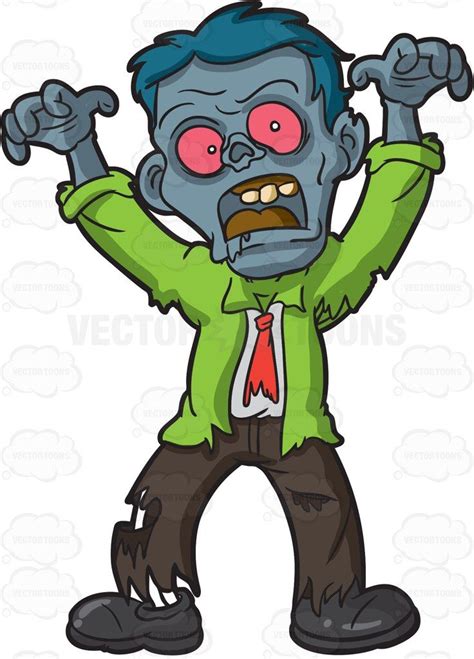 A Scary Looking Zombie Zombie Cartoon Zombie Vector Zombie Clipart