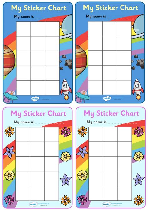 Twinkl Resources My Sticker Chart Classroom Printables For Pre