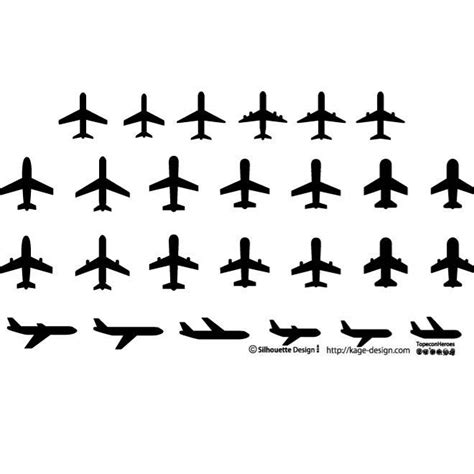 Airplane Silhouettes Vector Download At Vectorportal