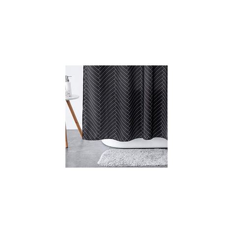 Aimjerry Waterproof Fabric Shower Curtain Polyester Striped Black 72 X 72 Geometric Pattern