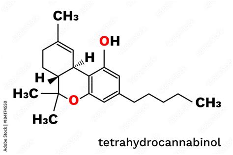 Skeletal Formula Structure Of Tetrahydrocannabinol THC Dronabinol