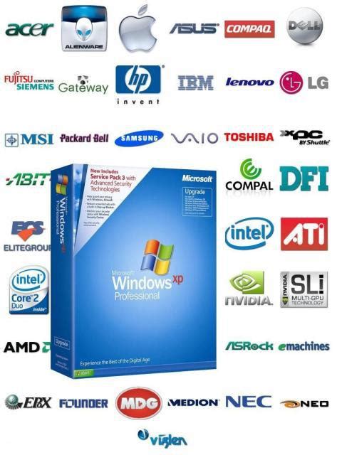 Jual Kaset Windows Xp All Aio Colection Oem Laptop 52 Oem Brands