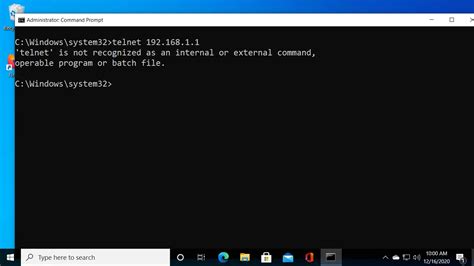 Telnet Is Not Recognized As An Internal Or External Command Windows 10