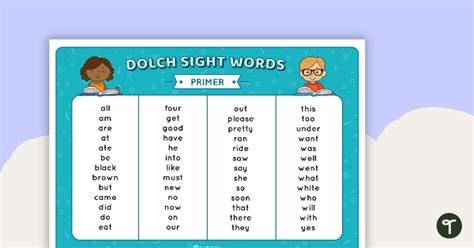 Dolch Sight Words Mats Complete Set Teach Starter