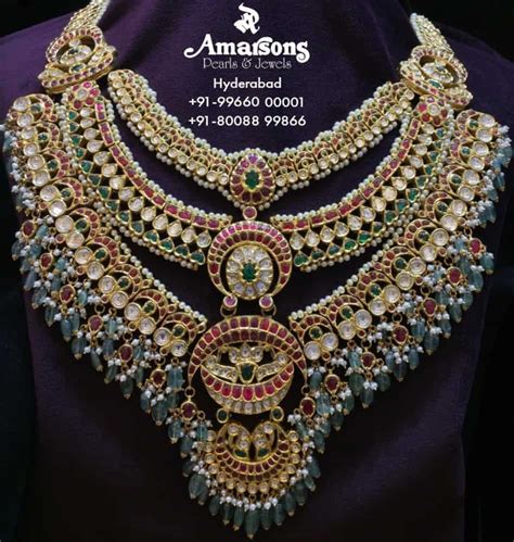 Bridal Layered Kundan Necklace Indian Jewellery Designs
