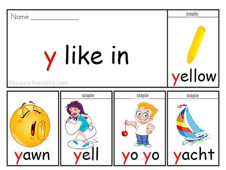 Let's learn about the words starting with y. y Words - Flip Book - FREE & Printable - Ideal for Alphabet Sound Practice