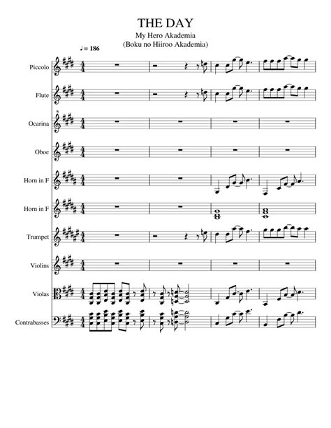 The Day My Hero Academia Op 1 Sheet Music For Flute Piccolo Other