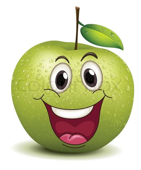 Happy Apple Smiley Stock Vector Colourbox