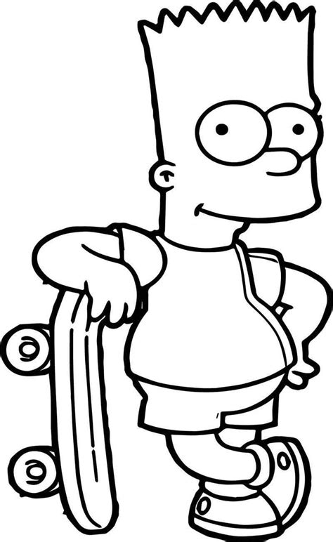 Bart Simpson The Simpsons Version Coloring Page Sports Coloring Pages