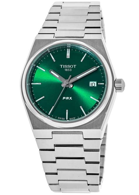 Tissot Prx Quartz Green Dial Steel Unisex Watch T1372101108100