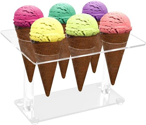 Buy Ice Cream Cone Holder Stand With Holes Acrylic Ice Cream Stand Waffle Cone Holder Clear