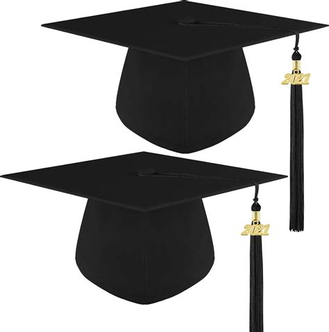Aneco Adult Graduation Cap Unisex Matte Graduation Hat With 2021 Tassel