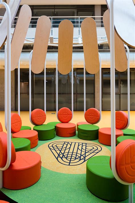 matali crasset fills renzo piano designed atrium in paris with archipelago furniture renzo