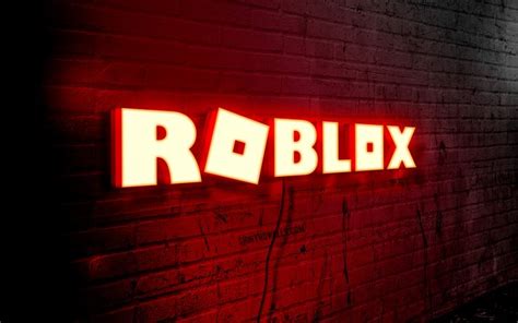 Télécharger Fonds Décran Roblox Neon Logo 4k Red Brickwall Grunge