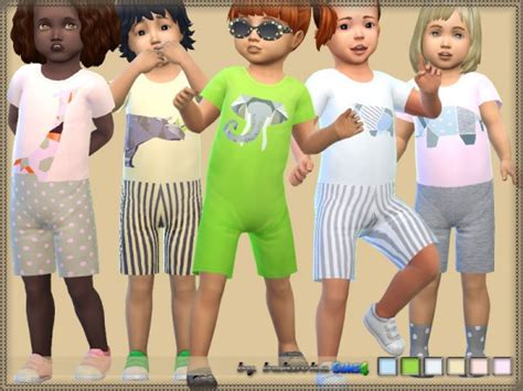 The Sims Resource Overalls Baby Safari By Bukovka Sims 4 Downloads