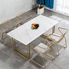 餐厅大理石餐桌长方形家用实木餐桌椅组合北欧铁艺4-6人创意桌子-阿里巴巴