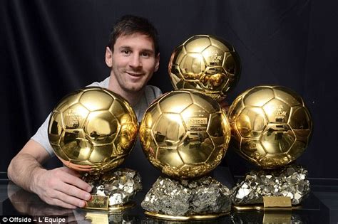 Lionel Messi Poses With His Four Ballon Dor Trophies Pictures