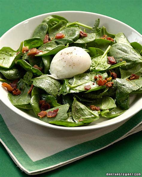 Spinach Salad With Poached Eggs Recipe Martha Stewart