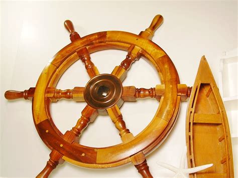 Vintage Ships Wheel Authentic Wooden Boat Steering Wheel Etsy