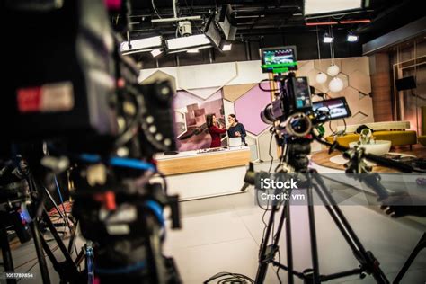 Video Cameras On A Television Set Stock Photo Download Image Now