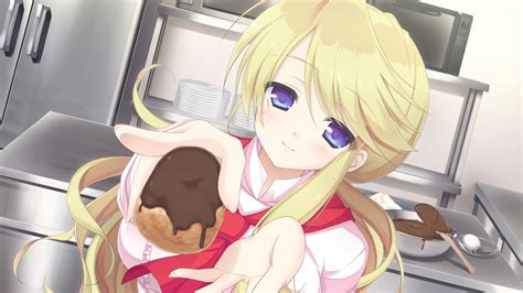 Wallpaper Blonde Anime Cartoon Mouth Chocolate Person Treats Mizu No Miyako No