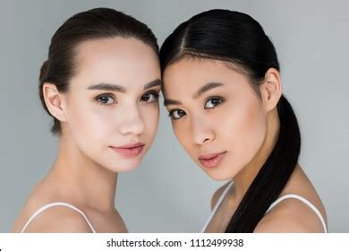 Portrait Two Attractive Multicultural Women Isolated Stock Photo Shutterstock