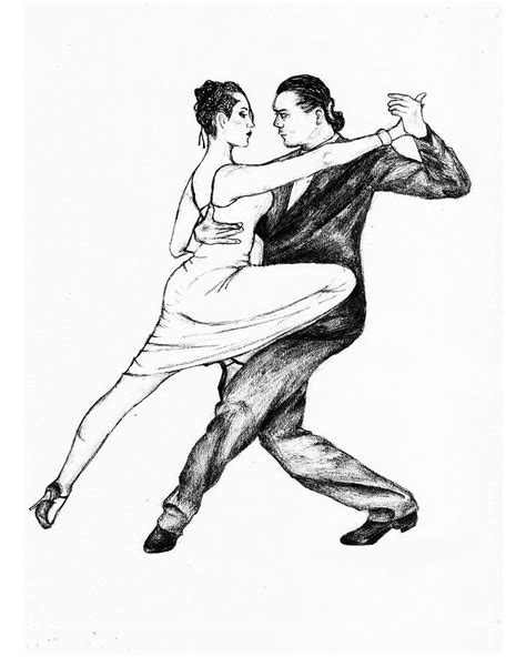 Tango Dancers Drawing By Ladeen Taylor