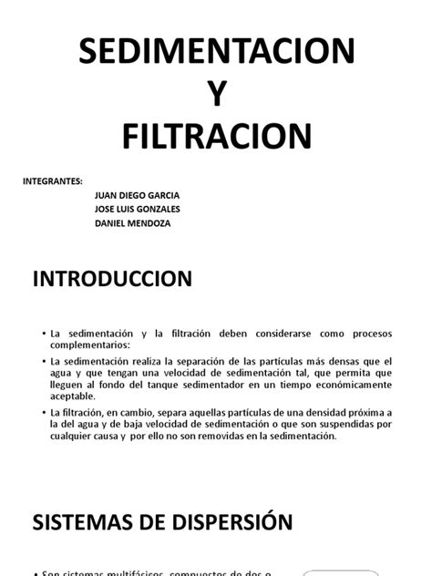 Filtracion Y Sedimentacion Pdf Filtración Coloide
