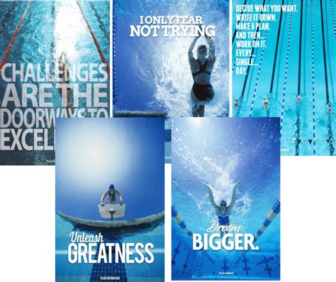 5 Poster Multi Pack Swimming Posters Swimming Motivational Quotes Swimming World