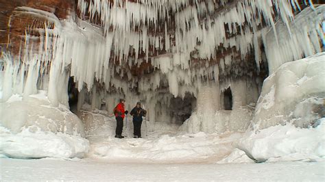 Outdoor Thrill Seekers Flocking To Lake Superior Ice Caves