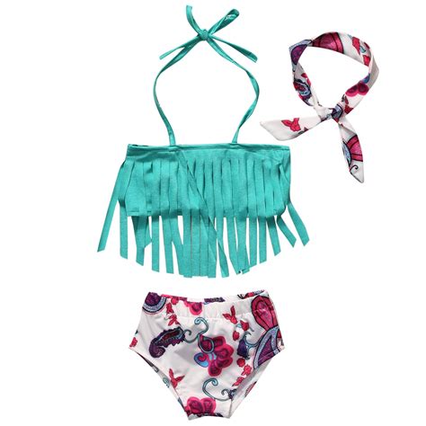 Cute Kids Girls 3pcs Tankini Bikini Set Swimwear Swimsuit Bathing Suit