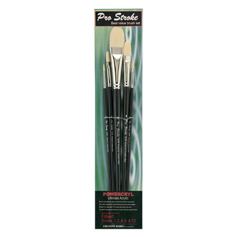 Creative Mark Pro Stroke Powercryl Acrylic Brushes Filbert Set Of 5