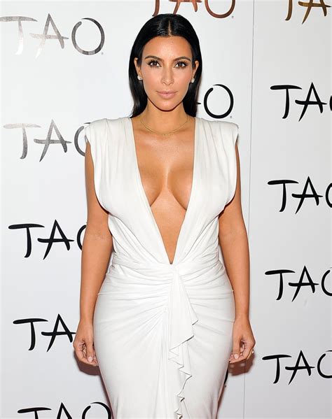 Kim Kardashians Low Cut White Birthday Dress Popsugar Fashion Australia